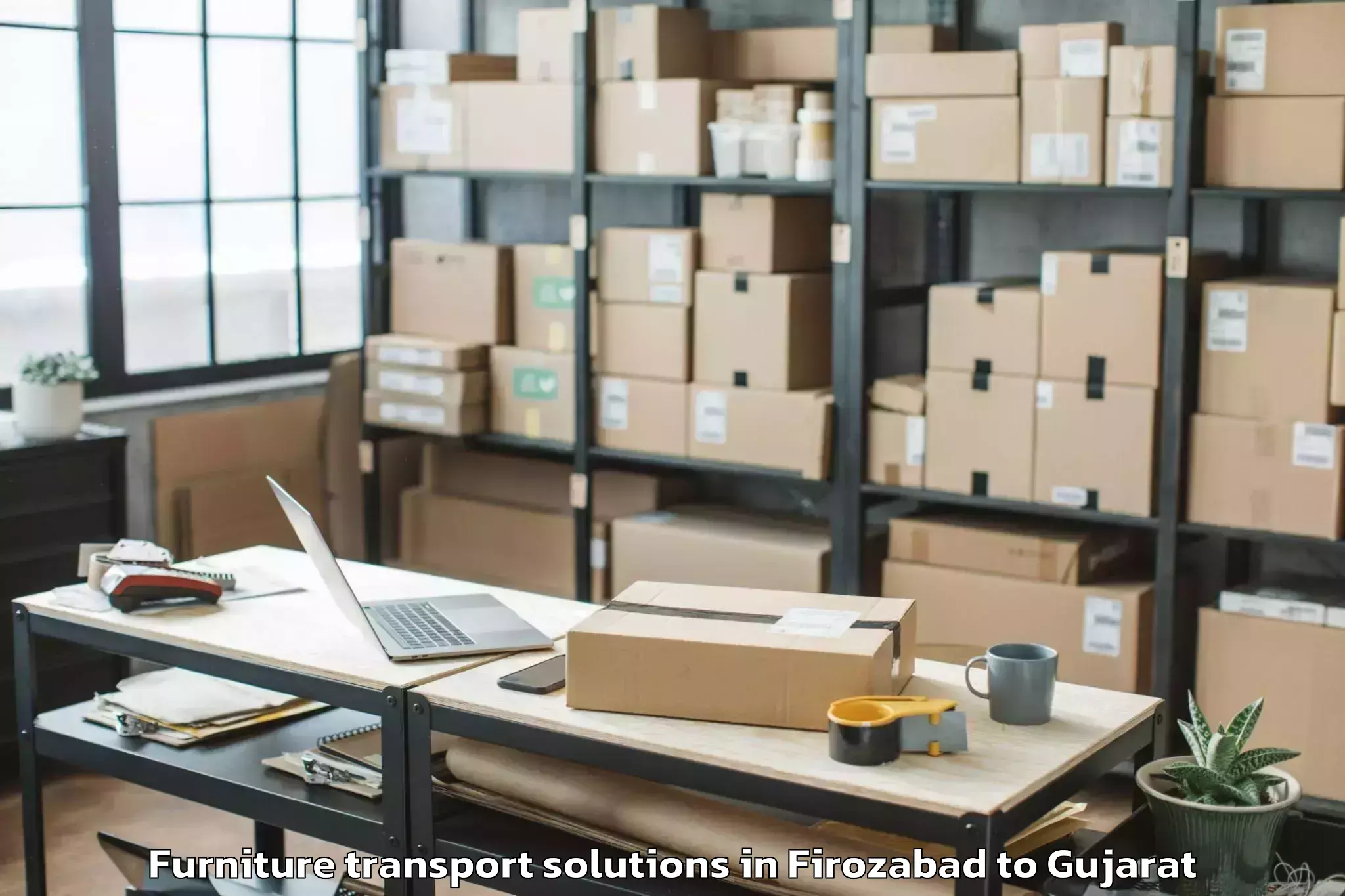 Book Your Firozabad to Olpad Furniture Transport Solutions Today